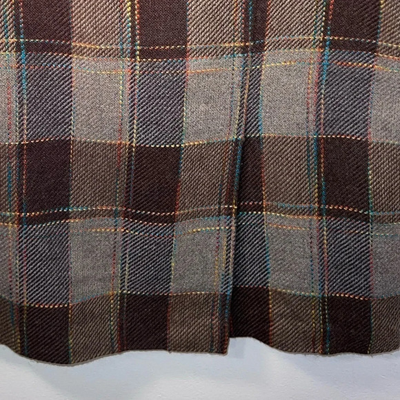 DJ & Company, 14, plaid lined wool blend a-line, midi skirt w/belt accents - Picture 5 of 9